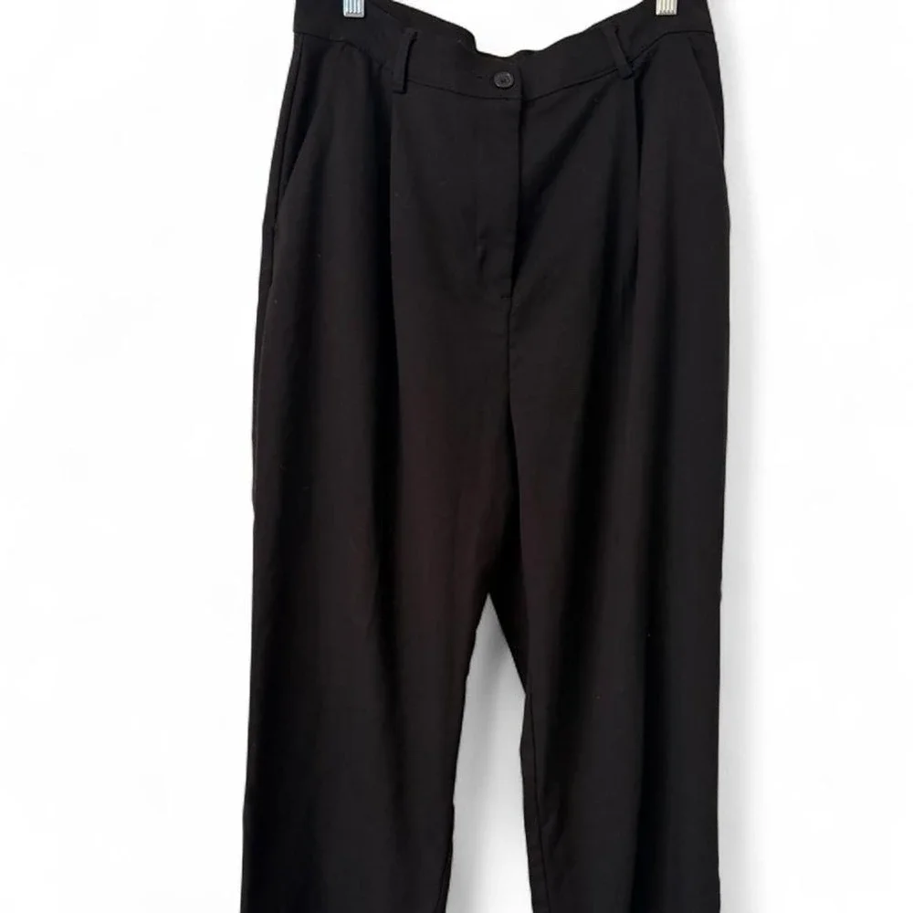 Garage NWT black high-waisted wide-leg trousers